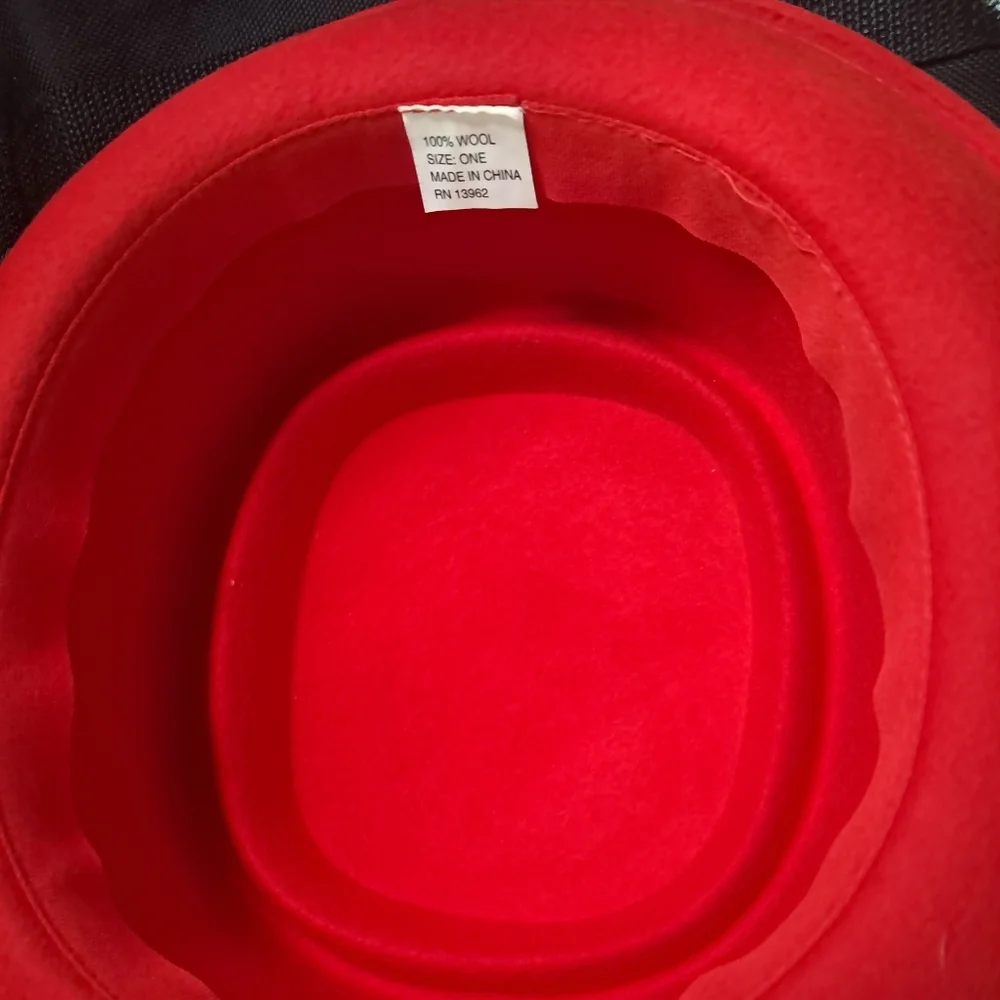 NWOT Pork Pie Wool Red Women's Hat